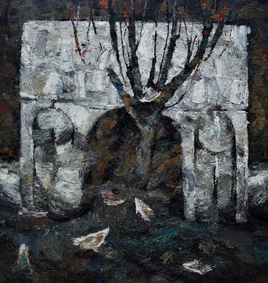 "Graduation artwork (diploma) „Toamna’’ (Autumn)" by Ion Golubei, 2017, 1000x1000mm, oil on canvas