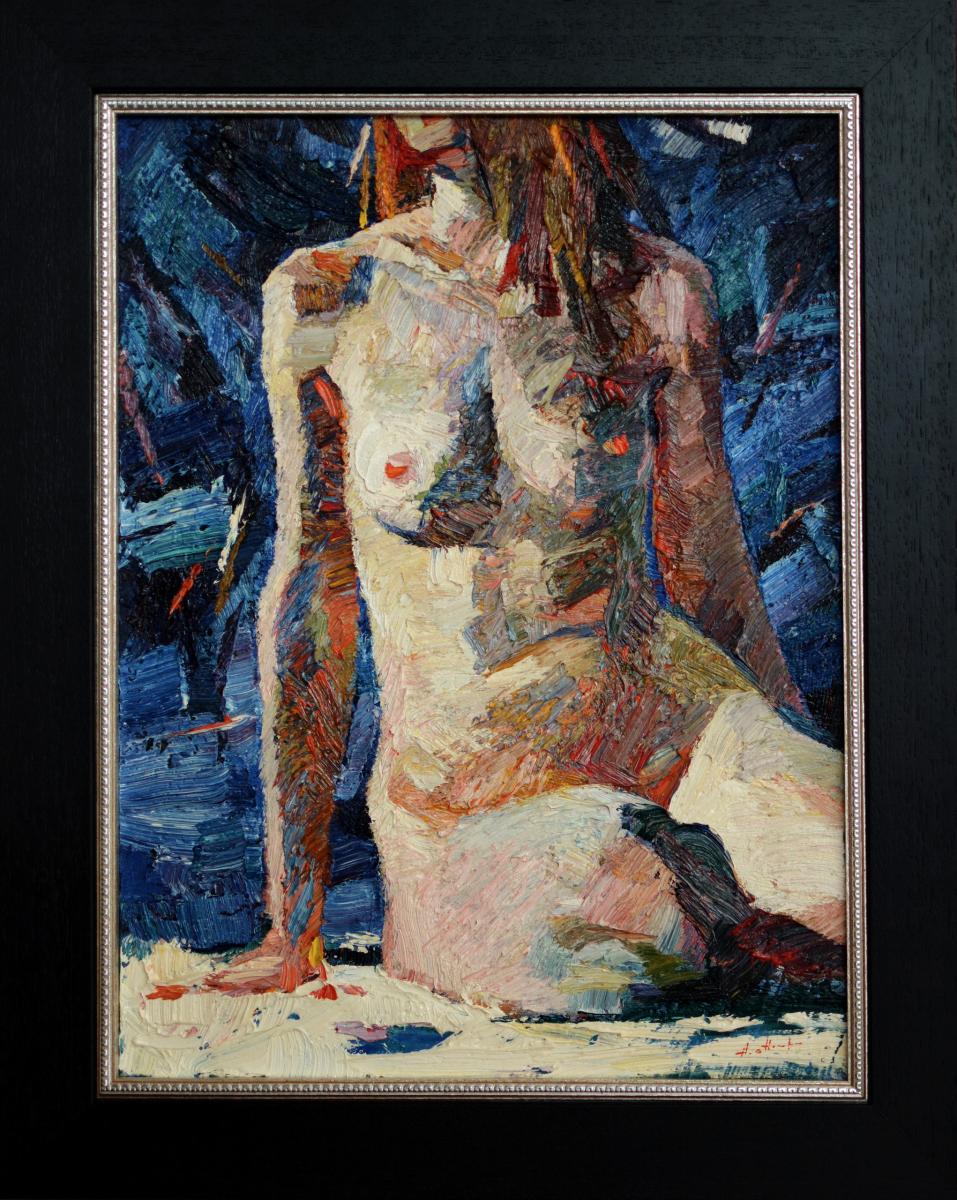 "Nude on blue", Anatol Ghimpu
