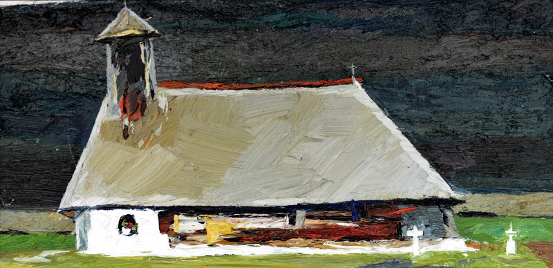 "Motiv. Conacul Bălcescu" by Rodica Dubasari, 2013, 300x600mm, oil on canvas