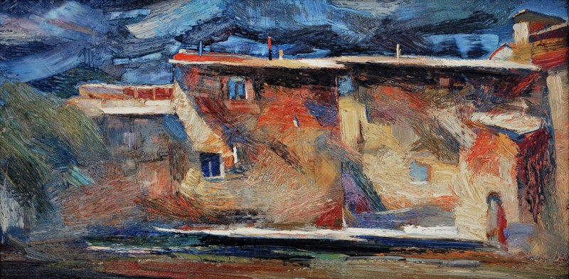 "Roma, Italy" by Anatol Ghimpu, 1999, 420x840mm, oil on canvas
