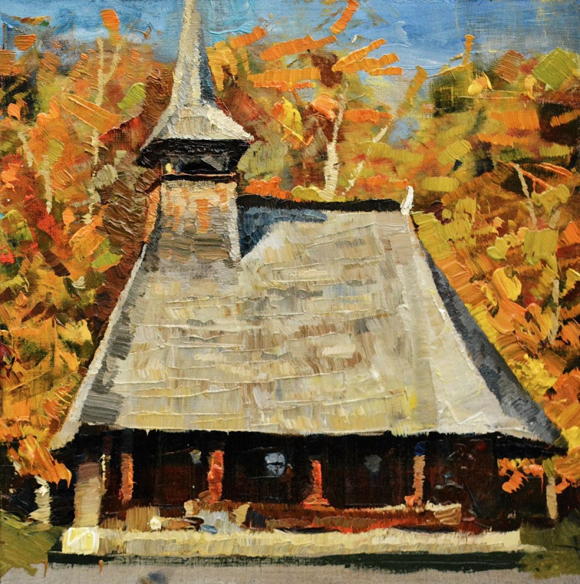 "Casă" by Ioan Postică, 2015, oil on canvas