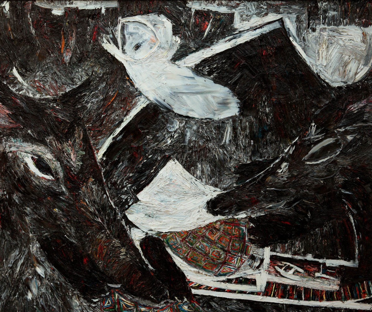 "Wolves" by Nicoleta Stati, 2006, 1100x1350mm, ulei pe pânză