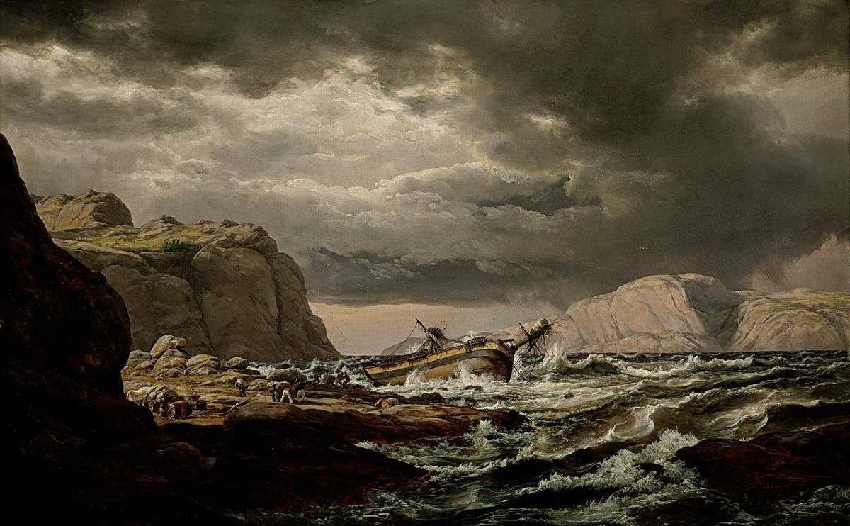 "Pictură. Peisaj maritim" by Johan Christian Dahl