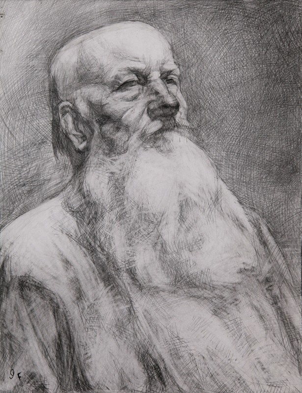 "Portret" by Vasile Ignat, 2005, 450x500mm, creion pe hârtie