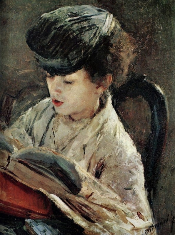 "Painting. Portrait" by Antonio Mancini, oil on canvas