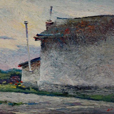 "Landscape" by Anatol Ghimpu, 1999, 400x440mm, oil on canvas