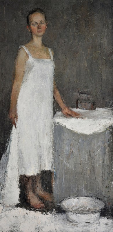 "Живопись. Фигура / полуфигура. Продолжительный" by Виcтор Теслару, 840x420mm, масло / холст