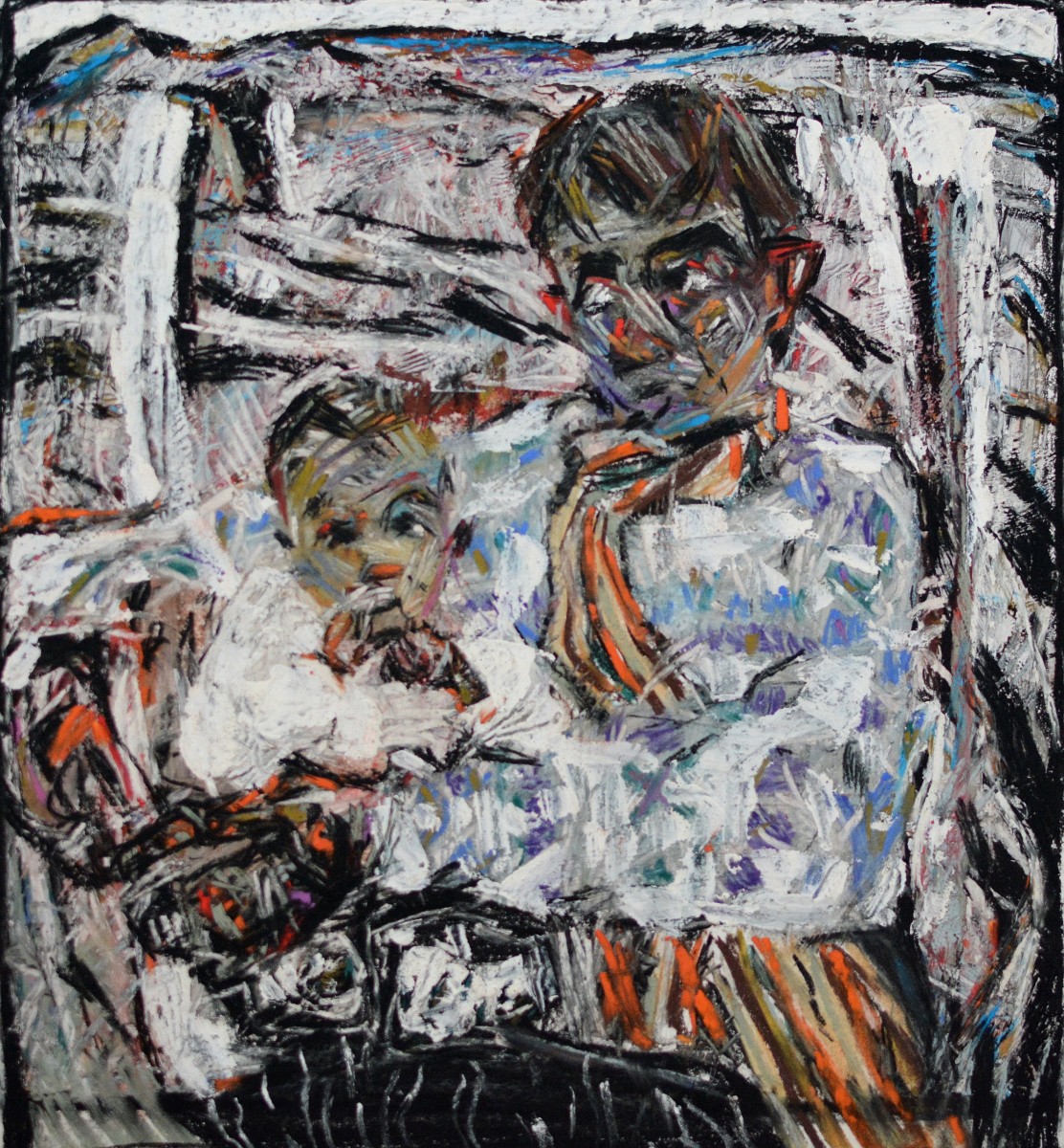 "Drawing. Long term" by Eduard Leahu, 400x400mm, pastel on paper