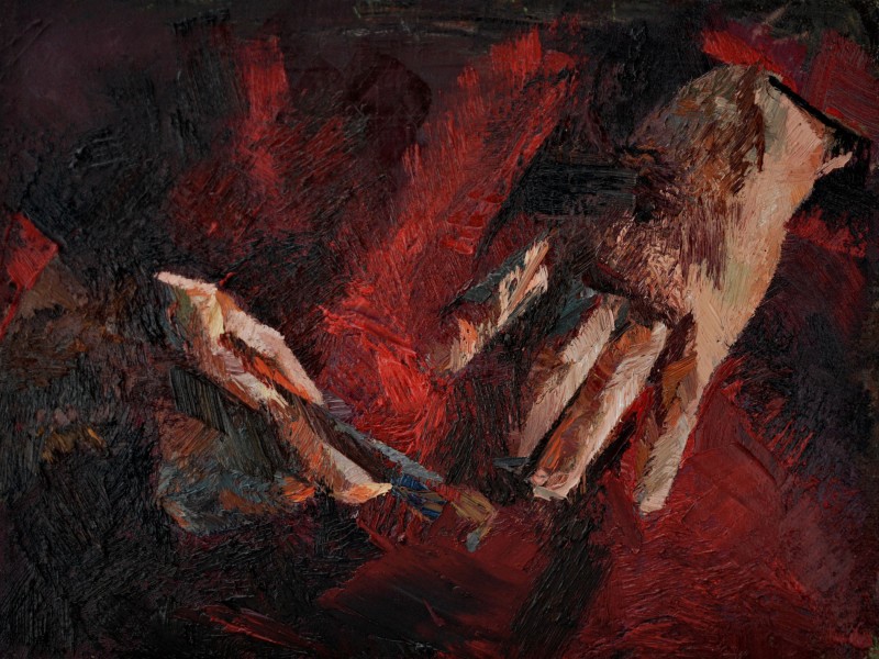 "Pictură. Gips, cap, mâini și picioare" by Ioana Mocanu, ulei pe pânză