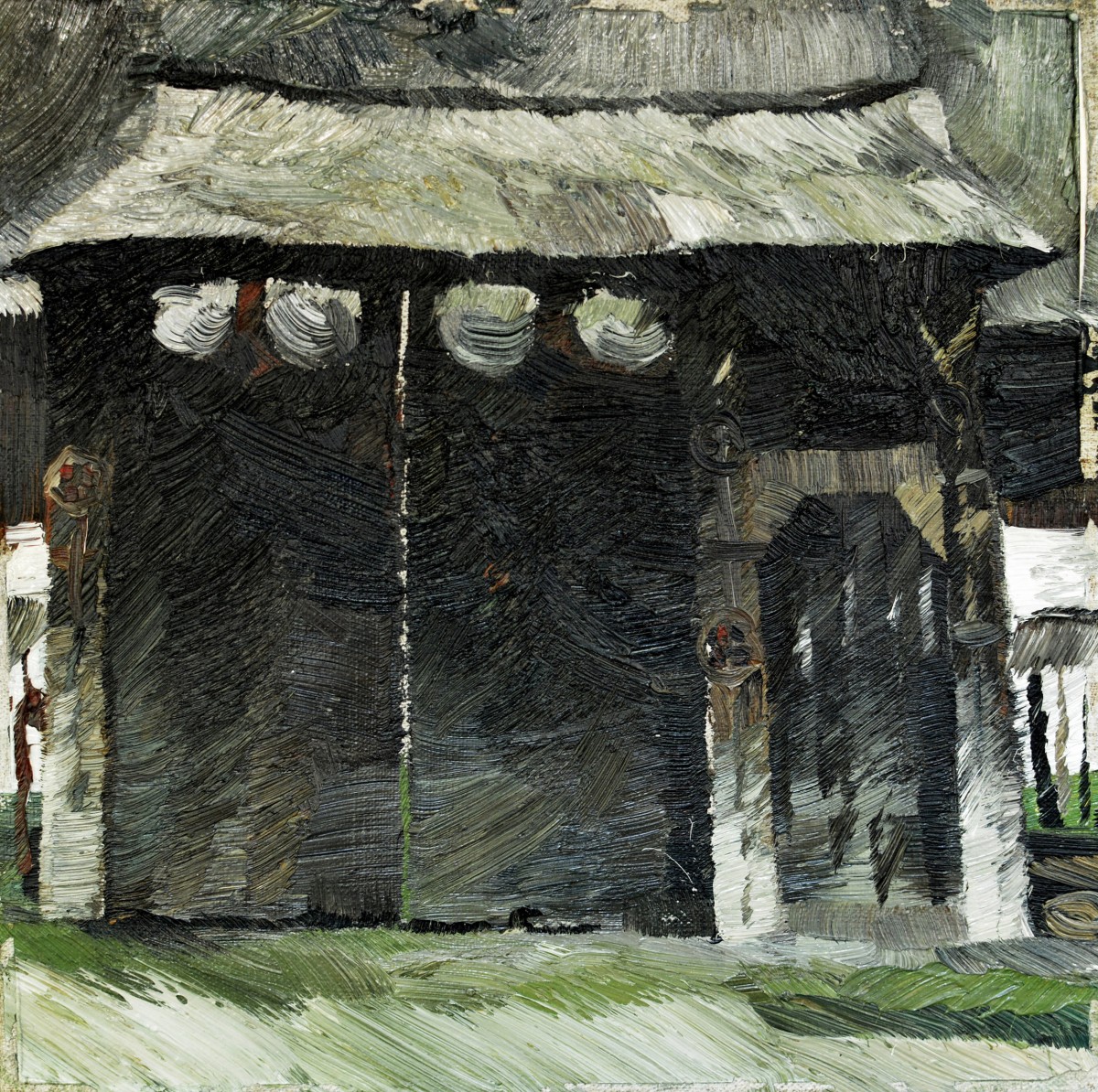 "Motiv. Sibiu ASTRA" by Dumitru Josanu, 2012, 300x300mm, oil on canvas