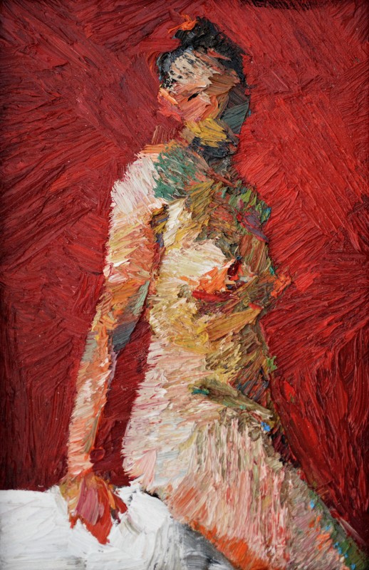 "Studiu. Nud" by Eduard Leahu, 2020, 300x200mm, ulei pe pânză