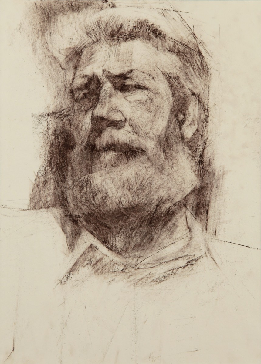 "Portret" by Petru Botnarenco, 2009, 400x300mm, Russian sauce on paper