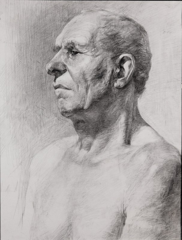 "Portret" by Лиа Аминов, 2005, 500x400mm, карандаш / бумага