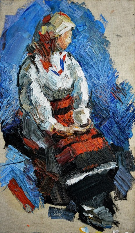 "Painting. Pleinair. Figure. Pleinair moldova" by Ion Țoncu, oil on canvas