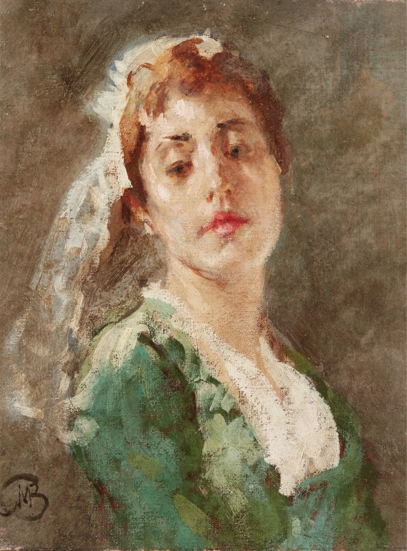 "Painting. Portrait" by Mosè Bianchi