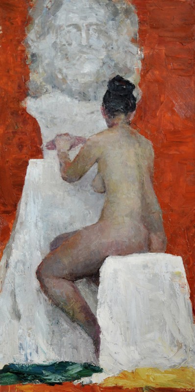 "Painting. Nude. Long term" by Cristina Sîrbu, 1000x500mm, oil on canvas
