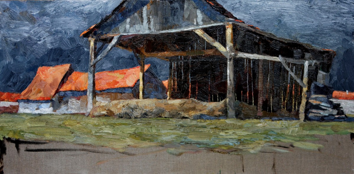 "Painting. Pleinair. Pleinair romania" by Maxim Romaniuc, oil on canvas