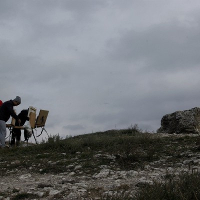 Pleinair de toamnă. Clasa IX - primele studii în ulei. octombrie 2013