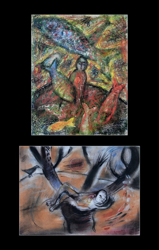"Композиция" by Думитру Бродецчии, 1995, 300x250mm, 250x300mm, смешанная техника / бумага
