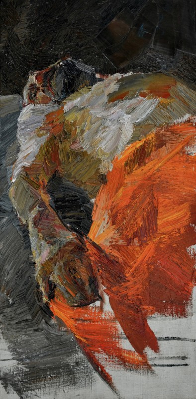 "Studiu" by Eduard Leahu, 2022, 680x300mm, ulei pe pânză