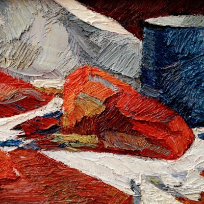 "Studiu. Natură statică" by Alexandra Clapatiuc, 2013, 200x400mm, ulei pe pânză