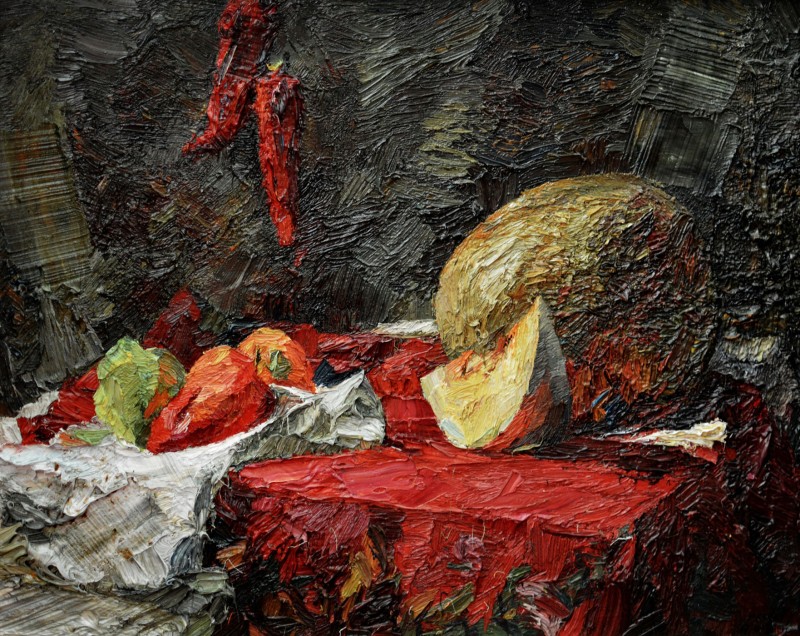"Natură statică" by Pavel Grosu, 2008, 400x500mm, ulei pe pânză