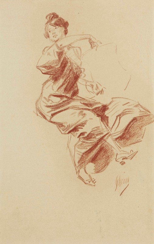 "Рисунок. Фигура / полуфигура" by Jules Cheret