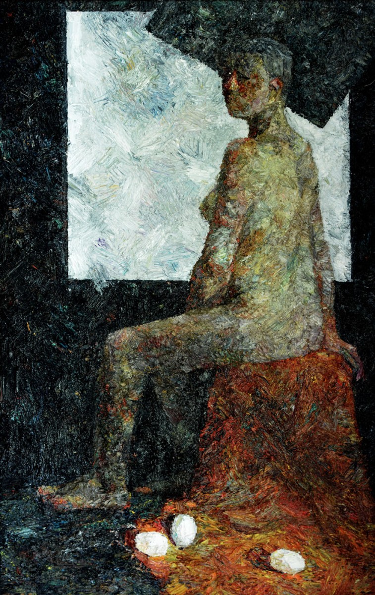 "Nud" by Elena Moraru, 2014, 820x520mm, oil on canvas