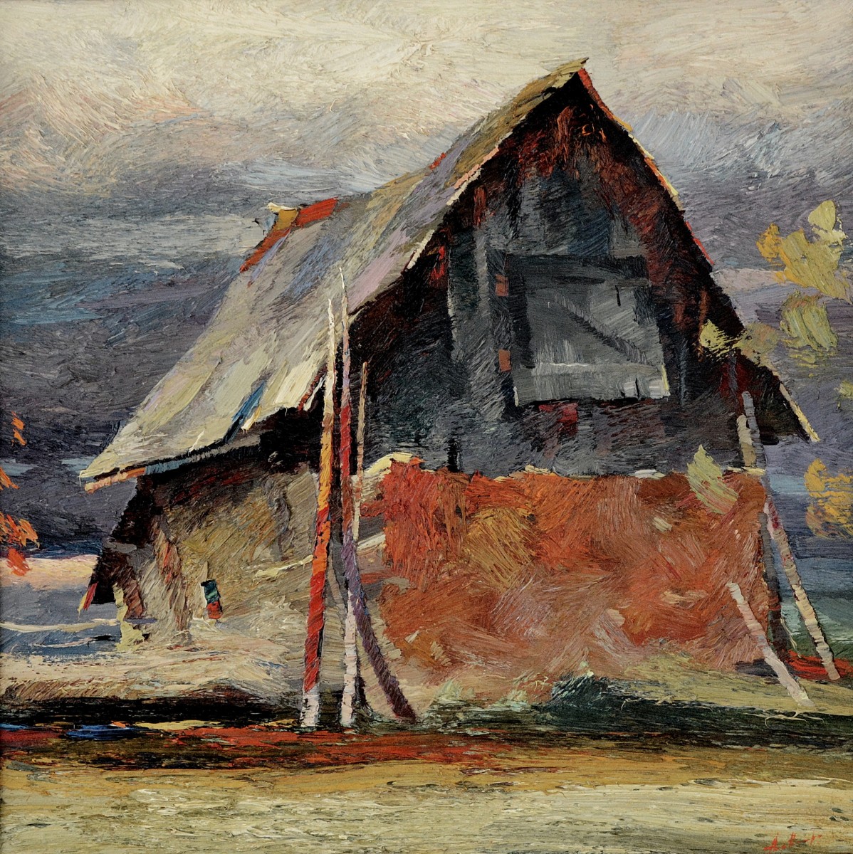 "Марамуреш" by Анатол Гимпу, 2002, 680x680mm, масло / холст