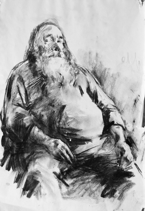 "Рисунок. Фигура / полуфигура" by Гхеоргхе Лисица, смешанная техника / бумага
