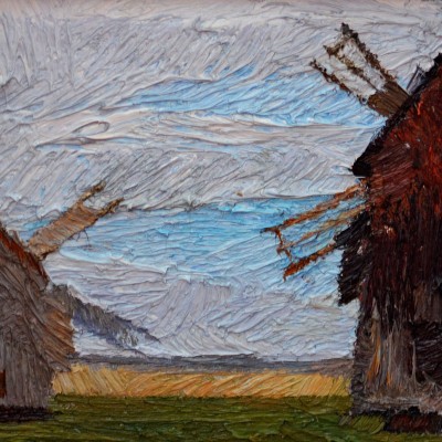 "Motiv. Sibiu ASTRA" by Alexandra Clapatiuc, 2012, 200x400mm, oil on canvas