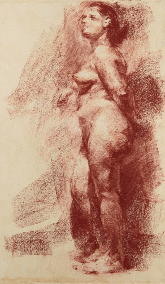"Nud" by Лиа Аминов, 2005, 800x500mm, сангина / бумага