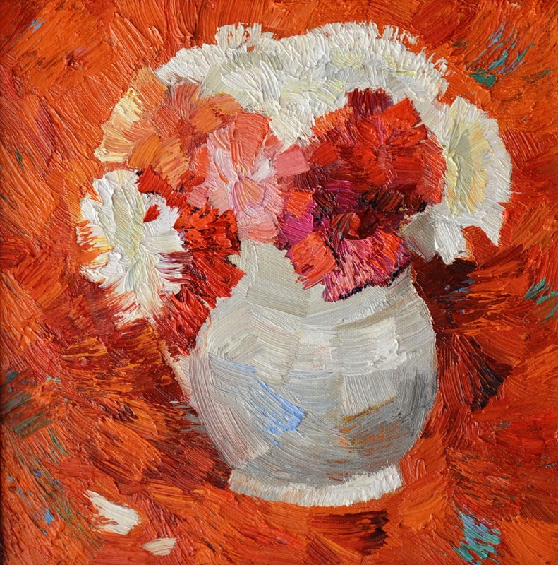 "Studiu. Flori" by Думитрица Знаида, 2017, 300x300mm, масло / холст