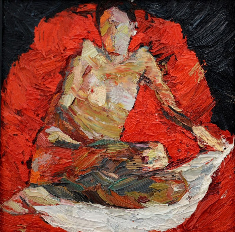 "Studiu. Nud" by Carolina Leagul, 2012, 300x300mm, oil on canvas