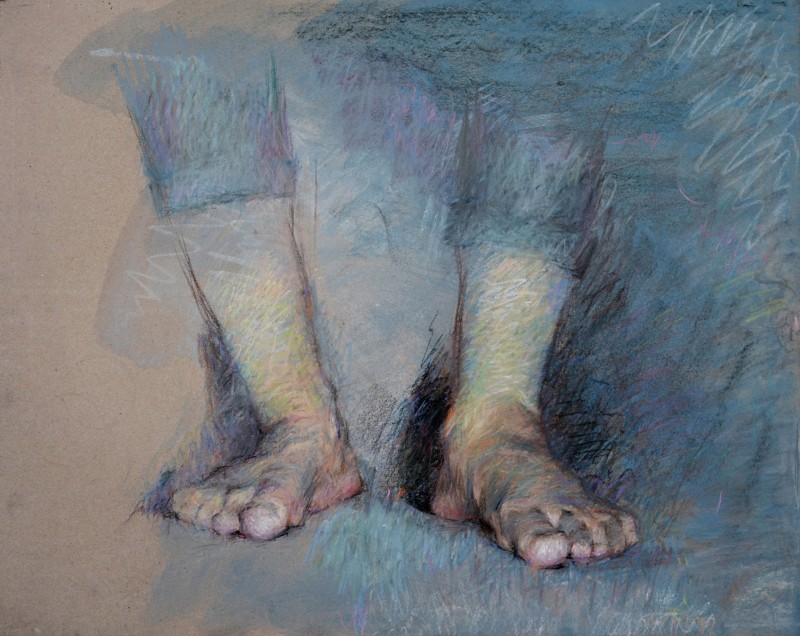 "Этюд. Ноги" by Силвиу Арап, 2019, 400x500mm, пастель / бумага