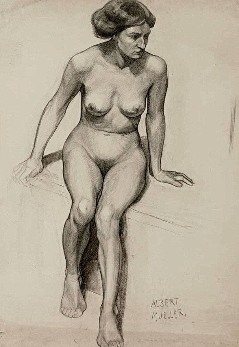 "Drawing. Nude" by Albert Mueller