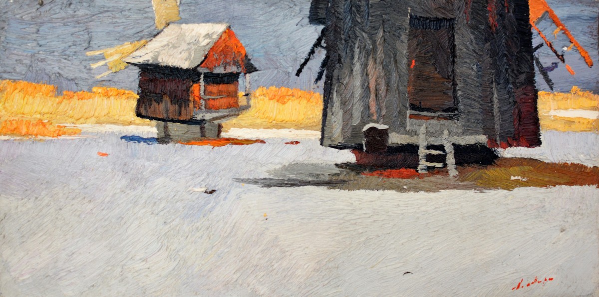 "Мельница. Сибиу" by Анатол Гимпу, 2012, 400x200mm, масло / холст