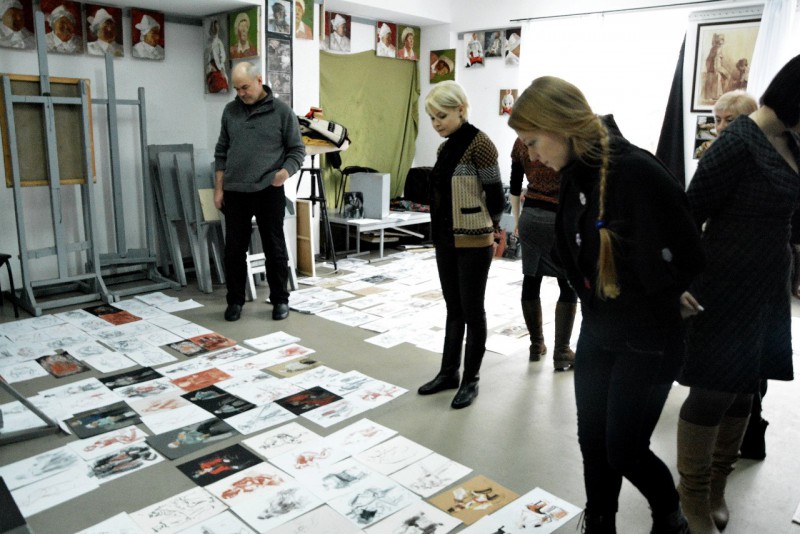 Ниcолета Стати at День зарисовок и этюдов в Академическом Лицее Изобразительных Искусств им. Игоря ВИЕРУ