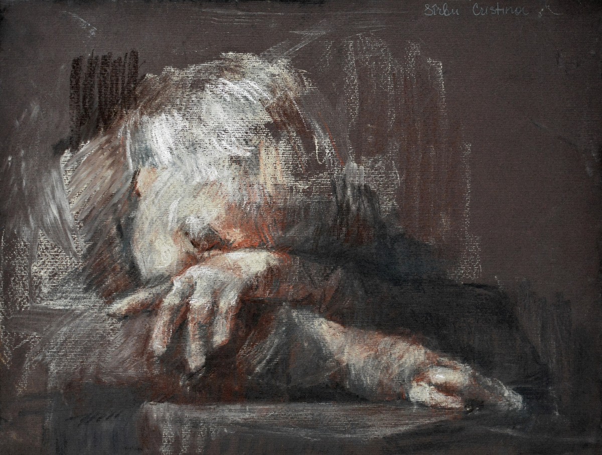 "Drawing. Portrait" by Cristina Sîrbu, 300x400mm, Russian sauce on paper