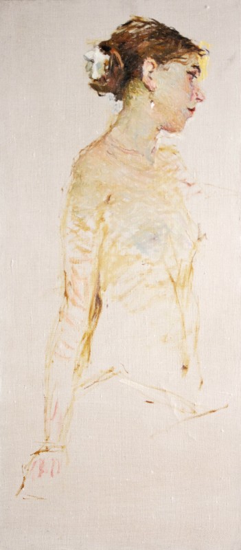 "Studiu. Seminud" by Cătălin Graur, 2017, 680x300mm, oil on canvas