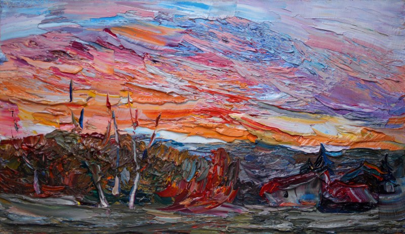 "Живопись. Пейзаж. Пленэр. Продолжительный" by Иоан Постиcэ, 300x520mm, масло / холст
