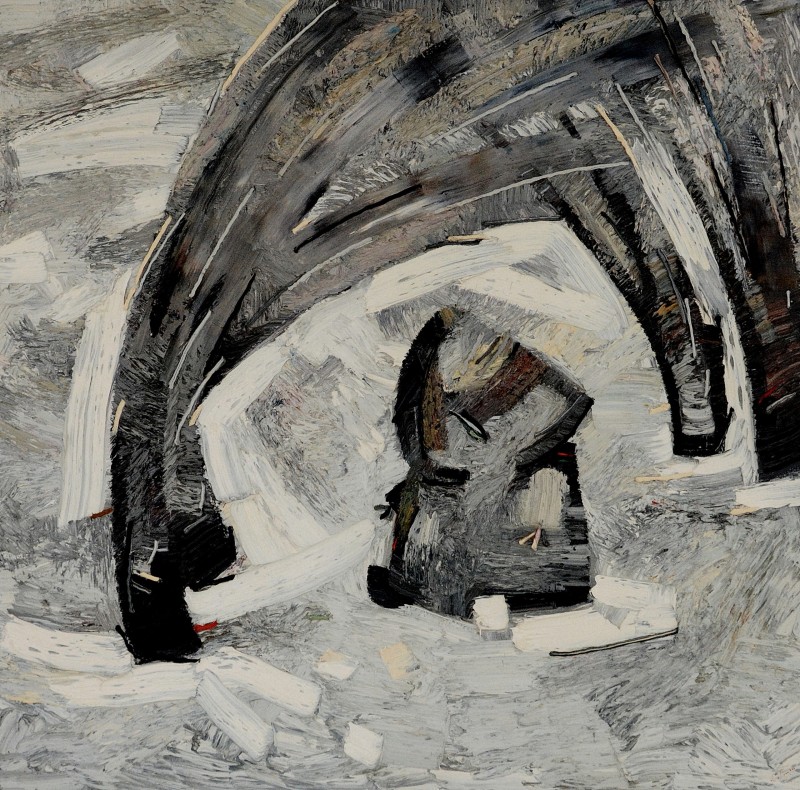 "Trees (Copacii)" by Anatol Ghimpu, 2000, 950x950mm, oil on canvas