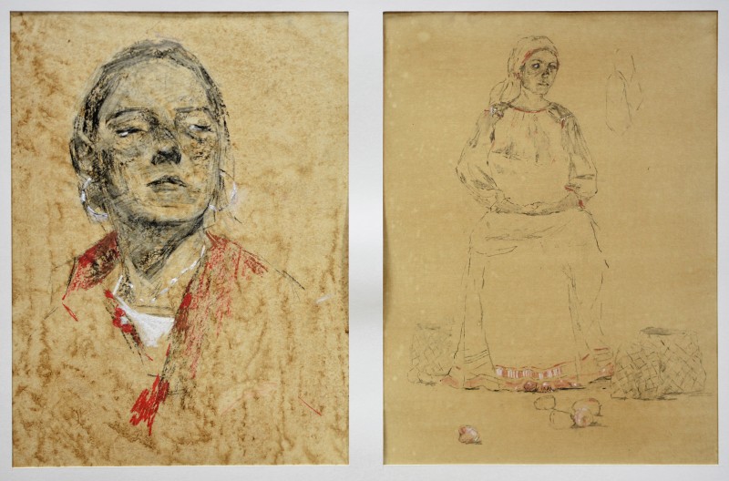 "Рисунок. Портрет" by Штефан Моcану, 400x300mm, 400x300mm, пастель / бумага