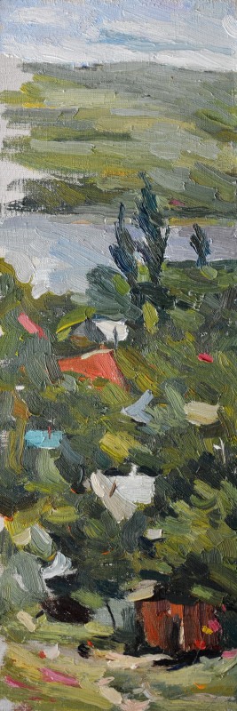 "Motiv. Oxentea" by Cătălin Graur, 2016, 600x200mm, ulei pe pânză