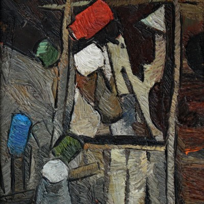 "Motiv. Maramureș" by Alexandra Clapatiuc, 2011, 600x300mm, oil on canvas