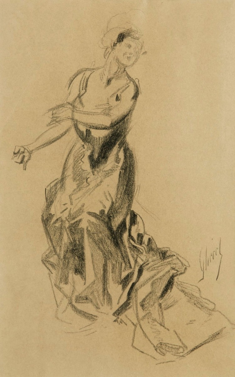 "Рисунок. Фигура / полуфигура" by Jules Cheret