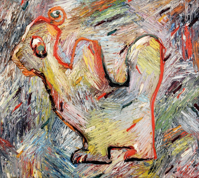 "Jucărie (The toy)" by Anatol Ghimpu, 1993, 400x450mm, oil on canvas