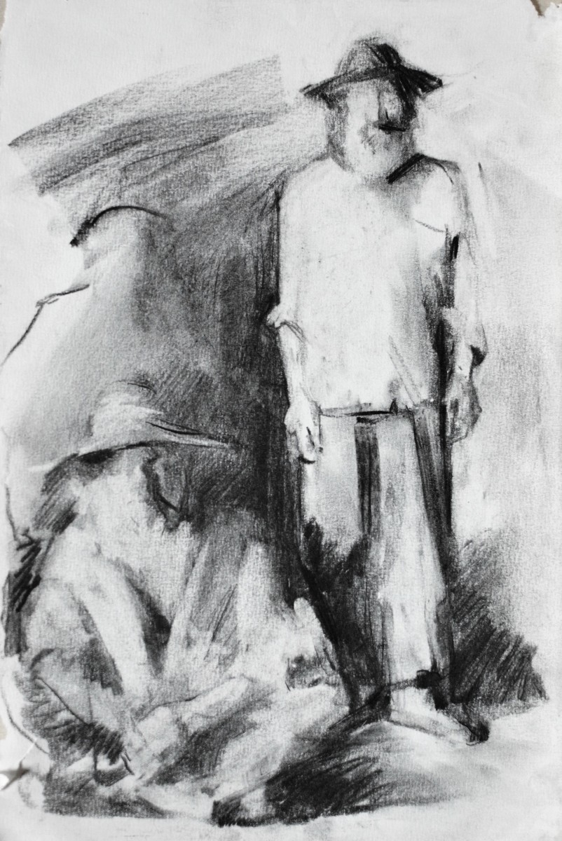 "Рисунок. Люди" by Гхеоргхе Лисица, смешанная техника / бумага