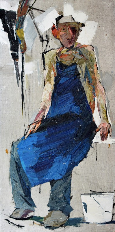 "Figură. Plein-air" by Rodica Dubasari, 2013, 600x300mm, oil on canvas