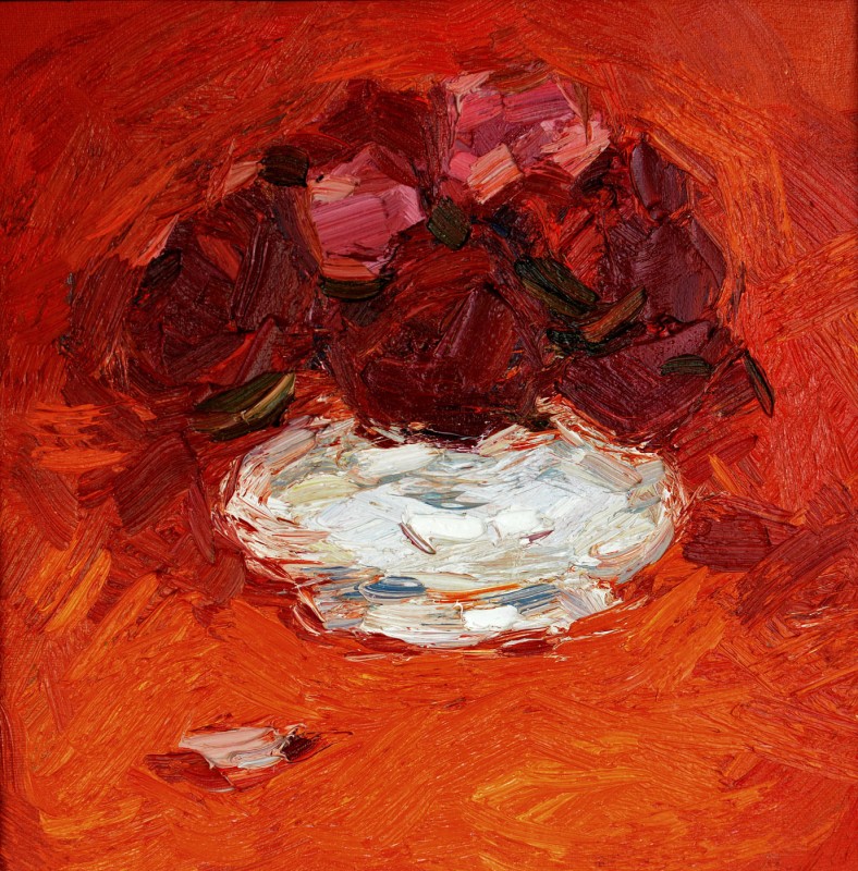 "Studiu. Flori" by Daniela Nemțanu, 2016, 300x300mm, oil on canvas